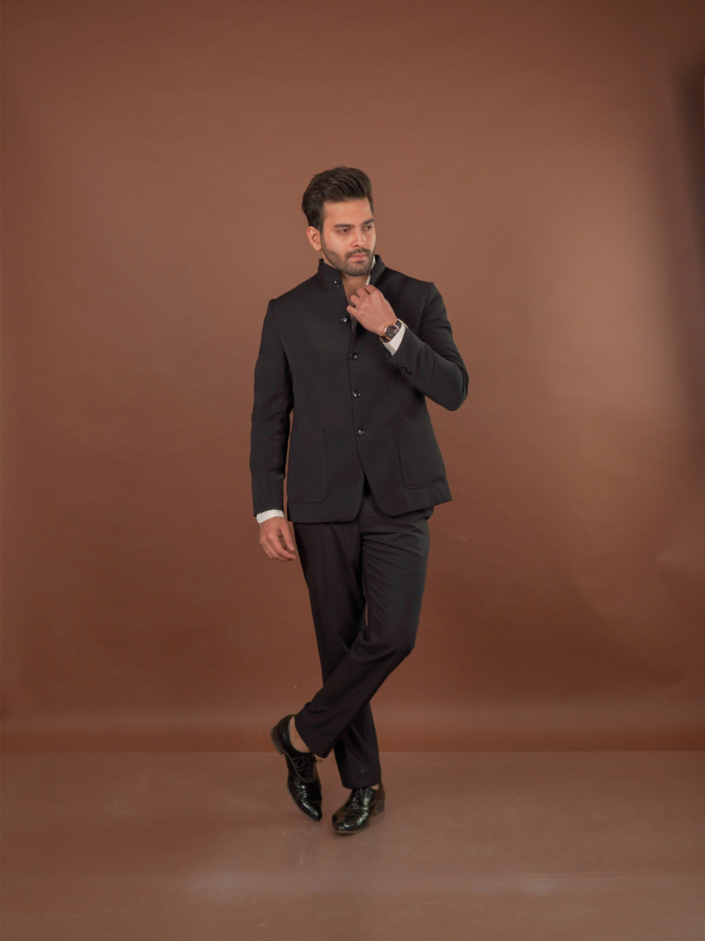 High-Neck Armani Jacket Set