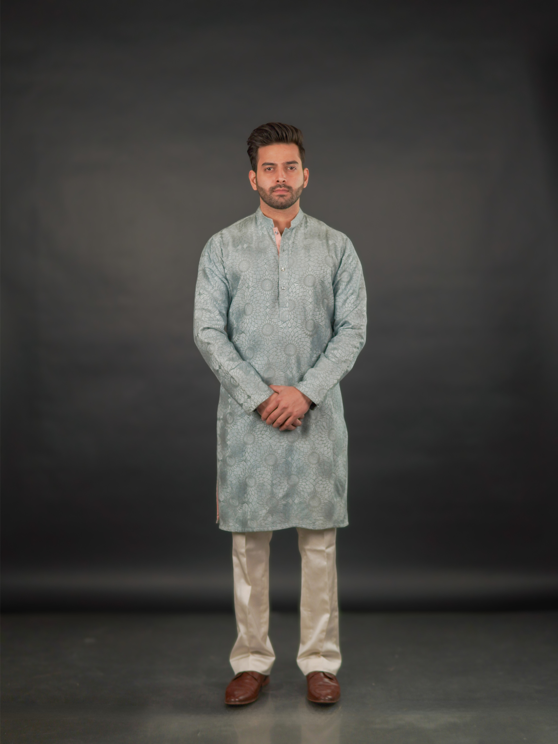 Classic Textured Kurta Teal