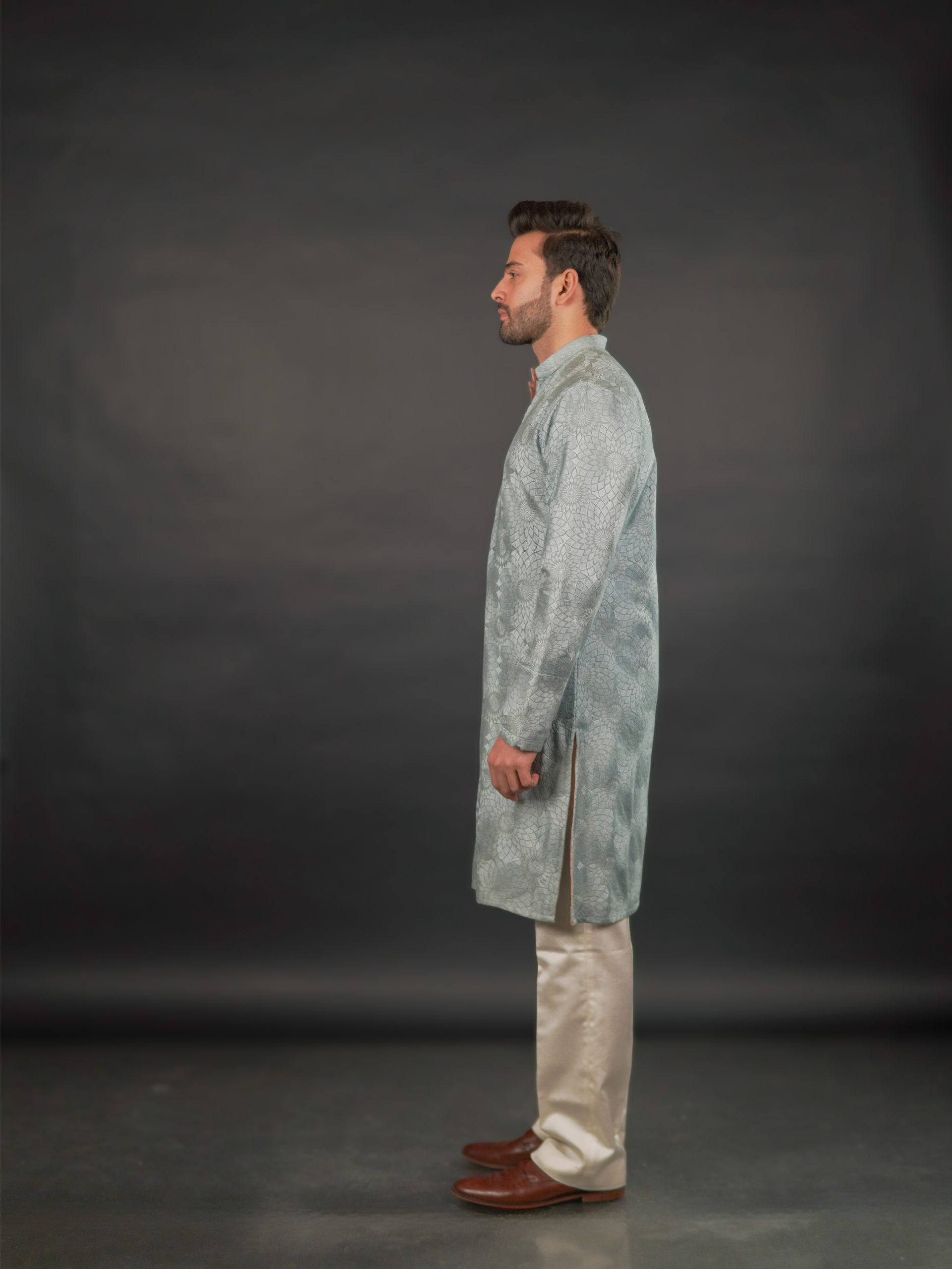 Classic Textured Kurta Teal