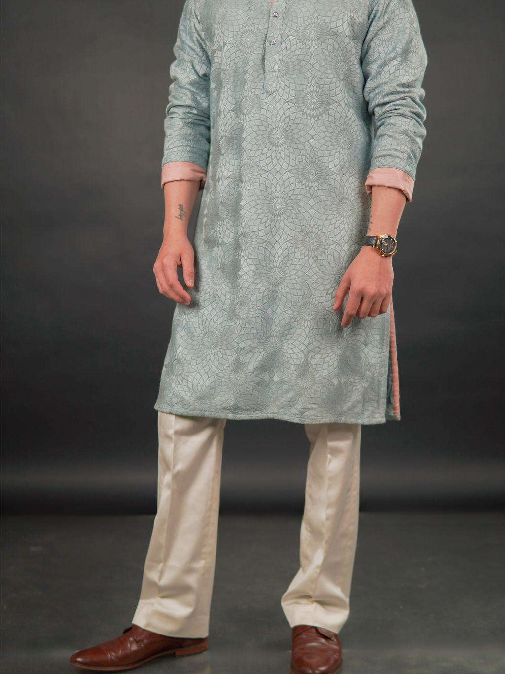 Classic Textured Kurta Teal