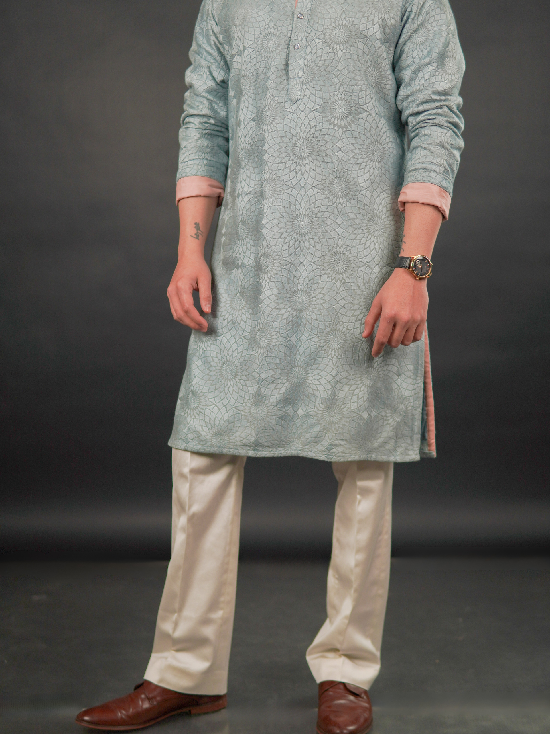 Classic Textured Kurta Teal