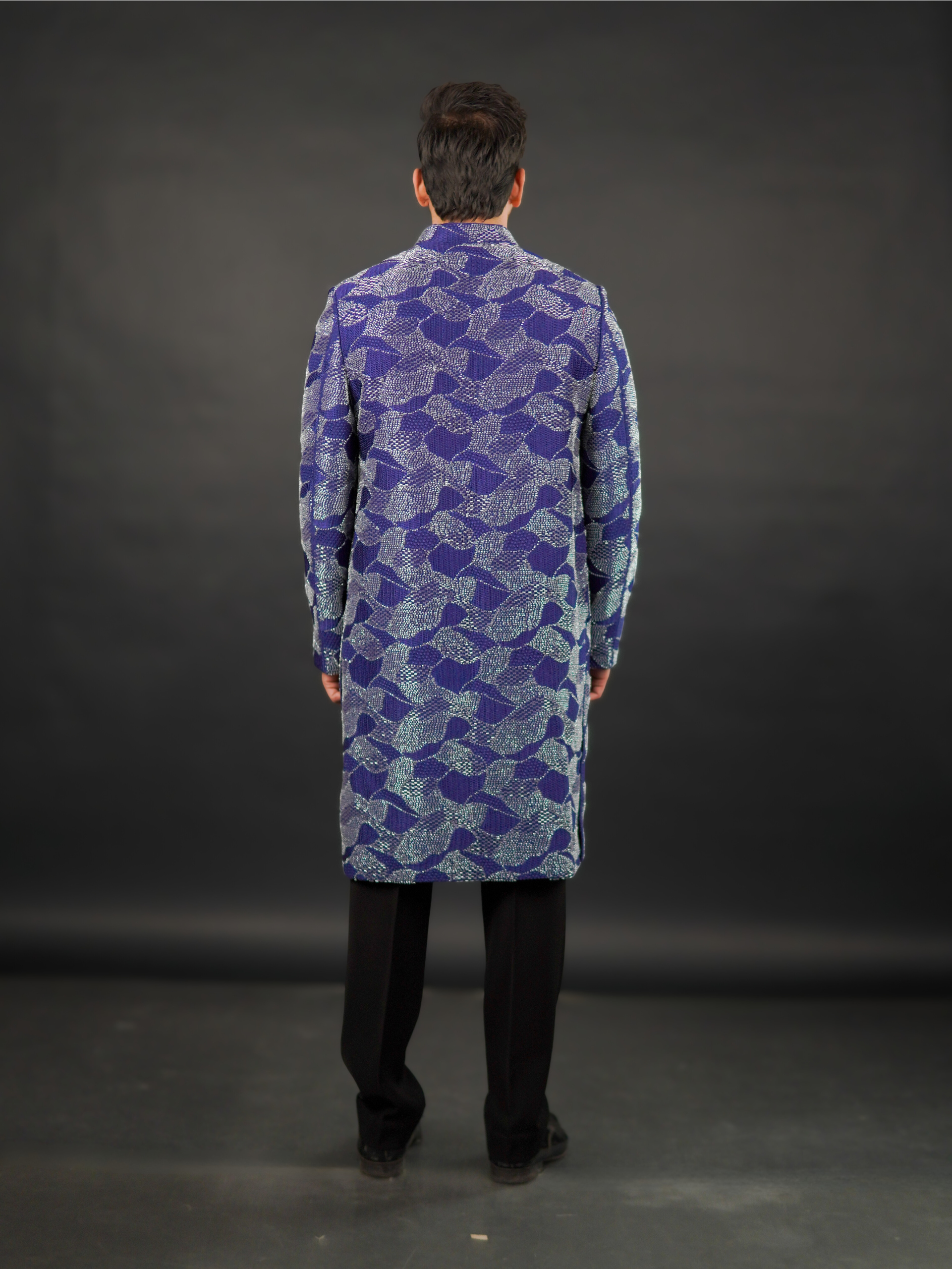 Cobalt Blue Hand-Embellished Sherwani