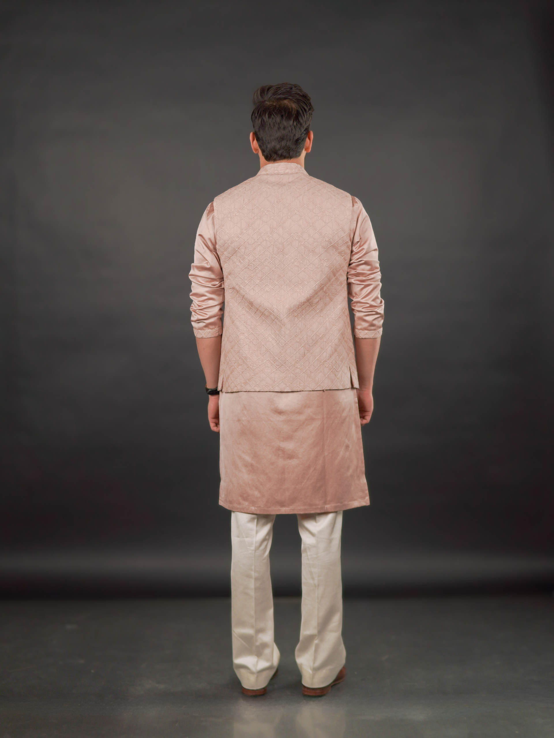 Blush Textured Modi Jacket Set