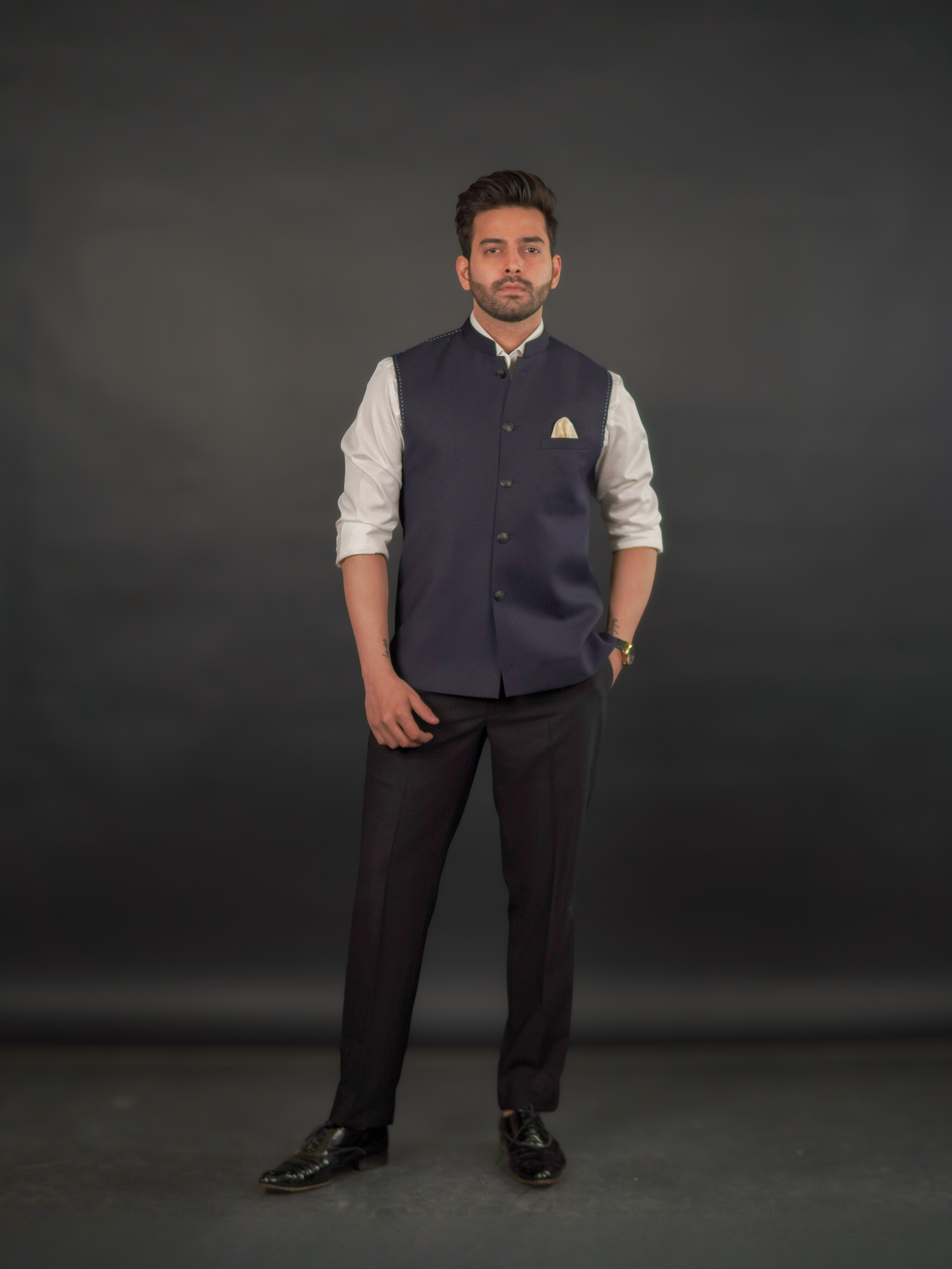 Classic Dark Blue Modi Jacket – Australian Merino Wool