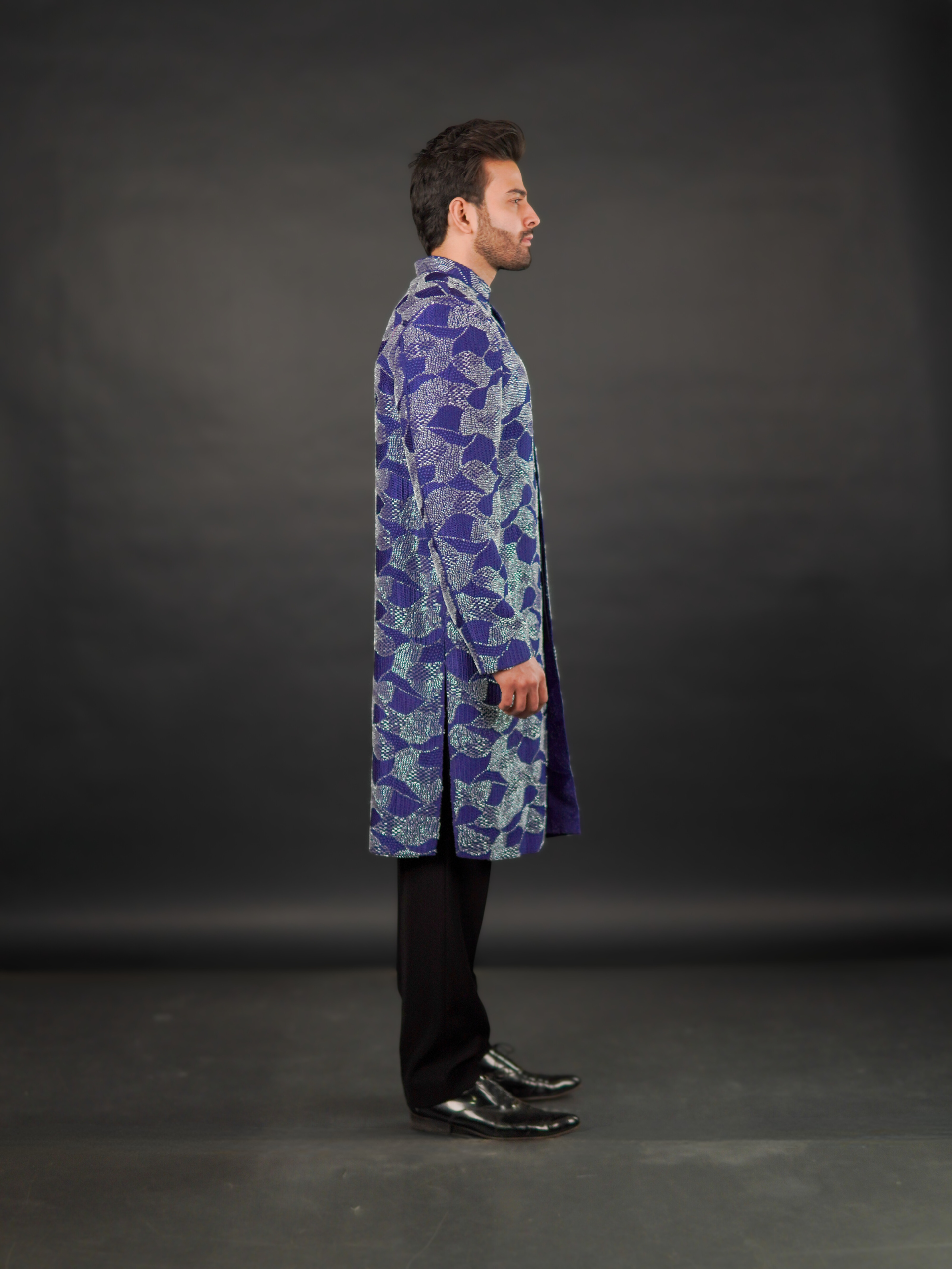 Cobalt Blue Hand-Embellished Sherwani