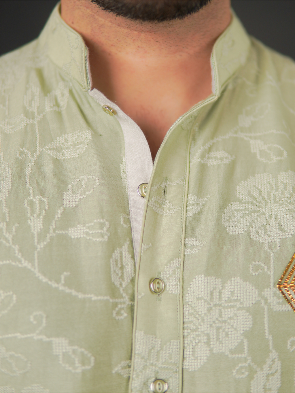 Classic Textured Kurta Mint Green