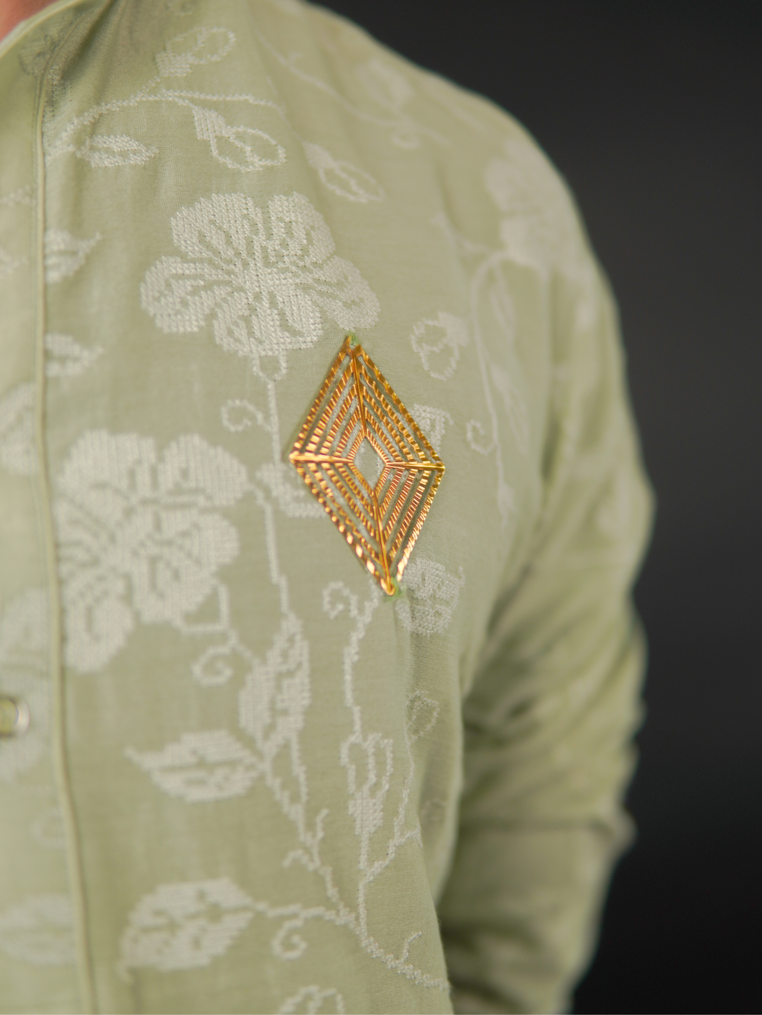 Classic Textured Kurta Mint Green