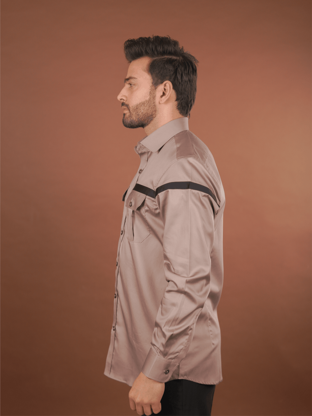 Evening Formal Shirt – Luthai Fabric Warm Taupe