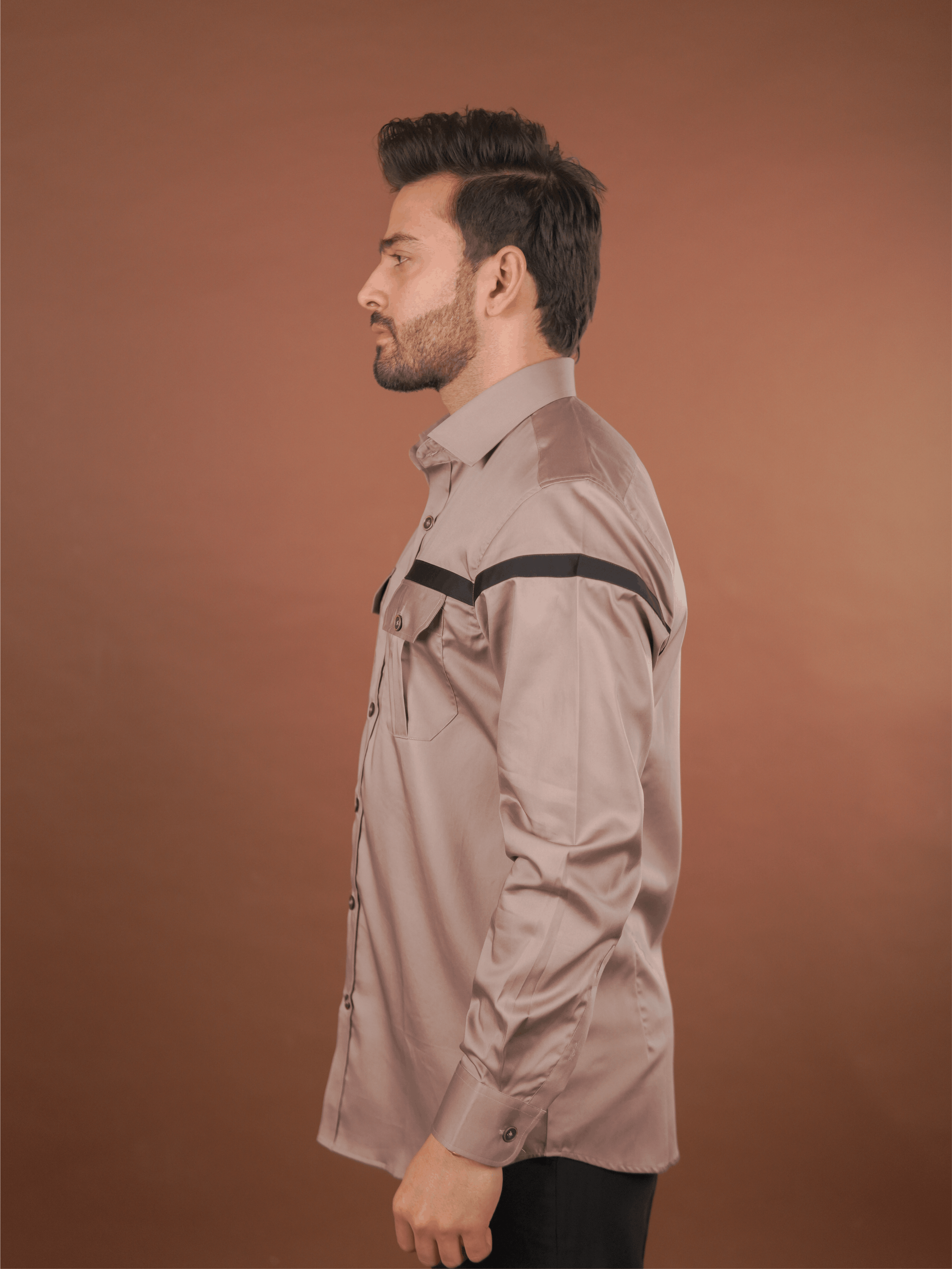Evening Formal Shirt – Luthai Fabric Warm Taupe