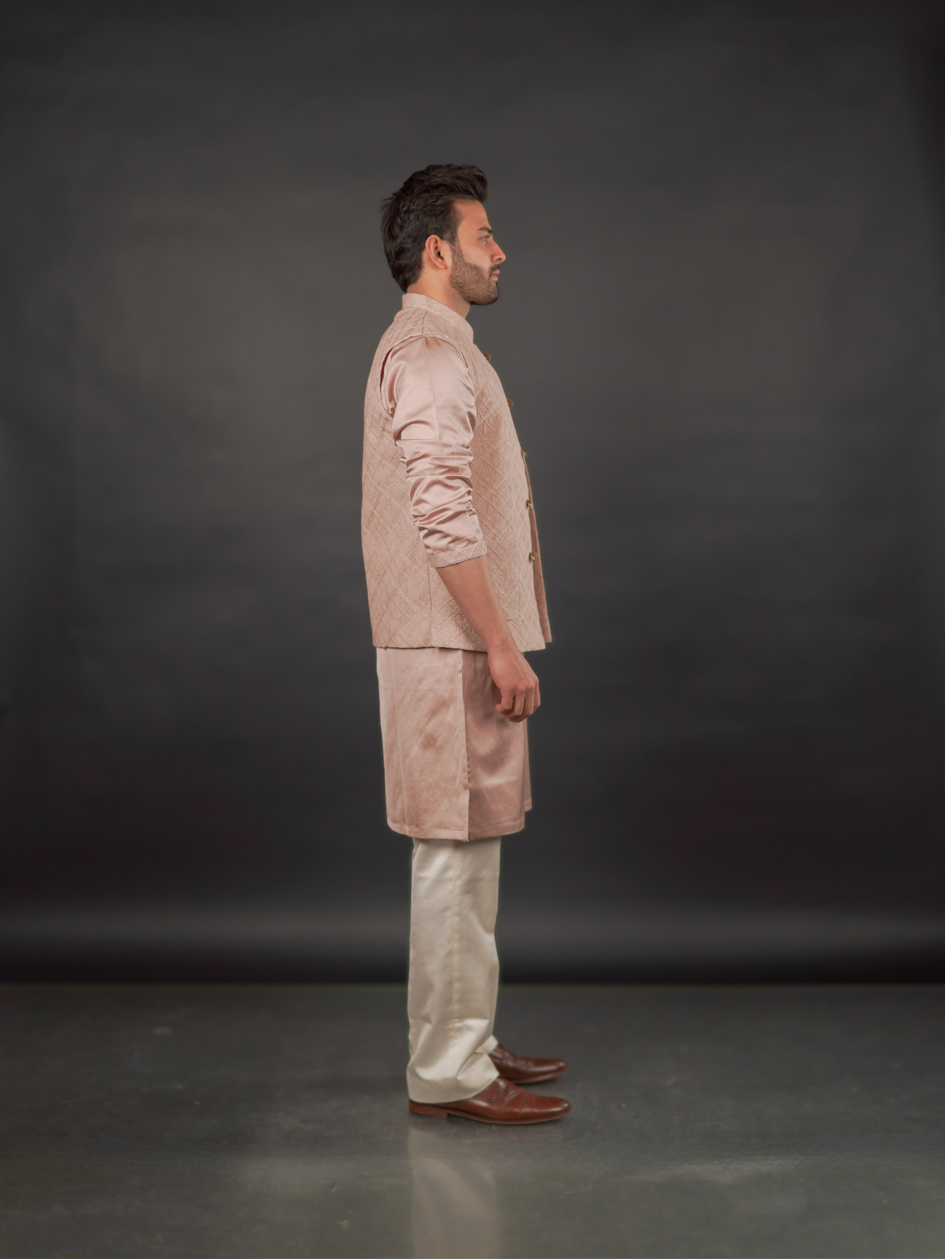 Blush Textured Modi Jacket Set