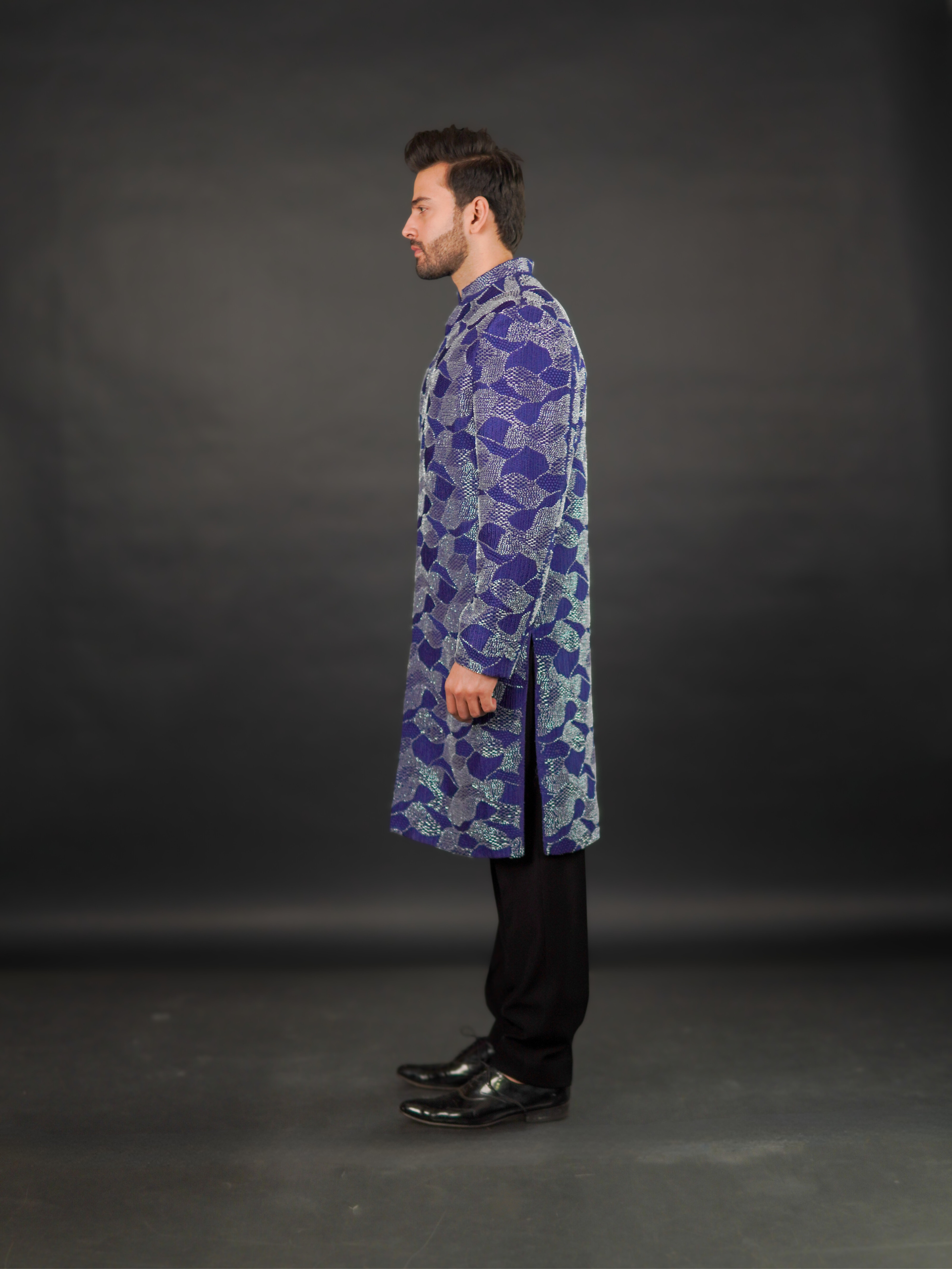 Cobalt Blue Hand-Embellished Sherwani