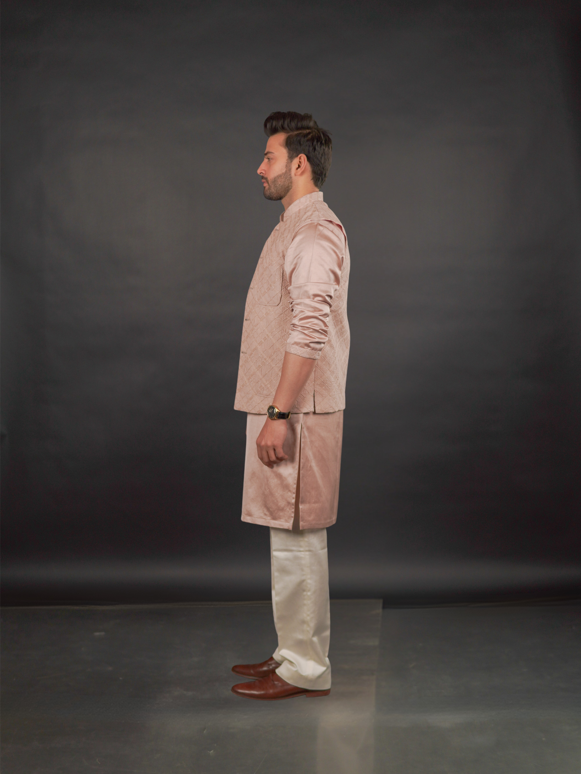 Blush Textured Modi Jacket Set