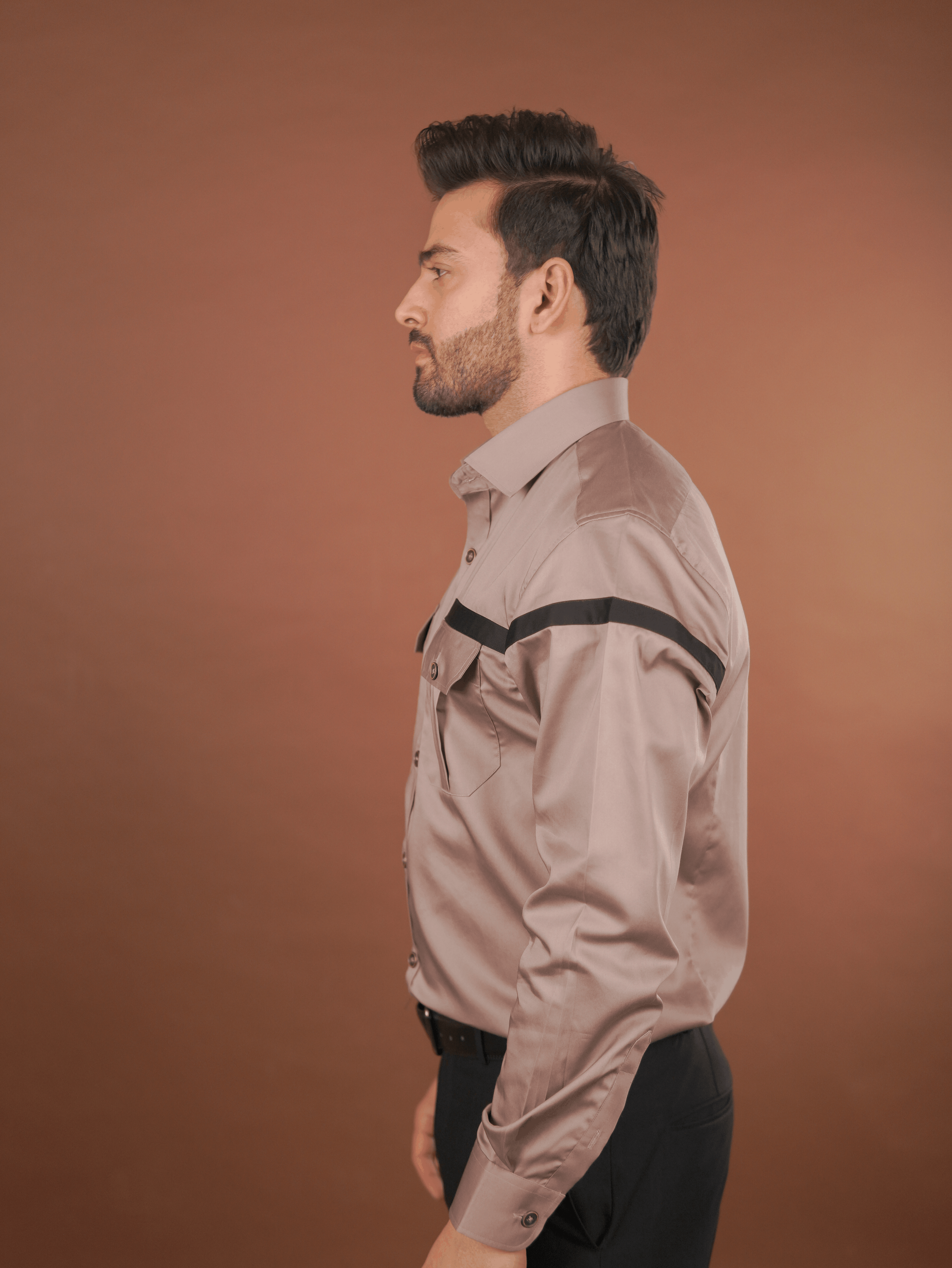 Evening Formal Shirt – Luthai Fabric Warm Taupe