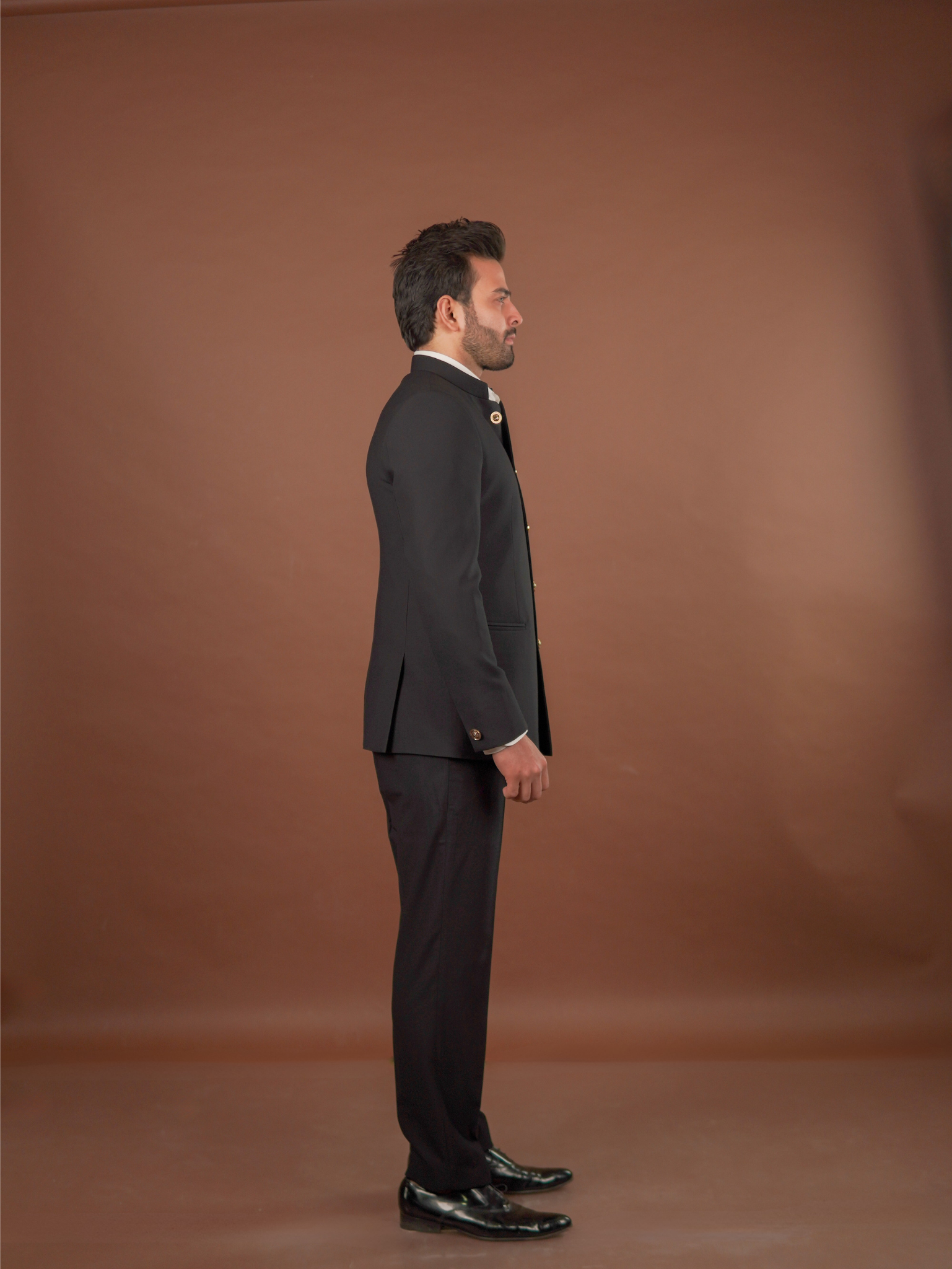 Classic Australian Merino Wool Black Bandhgala Set