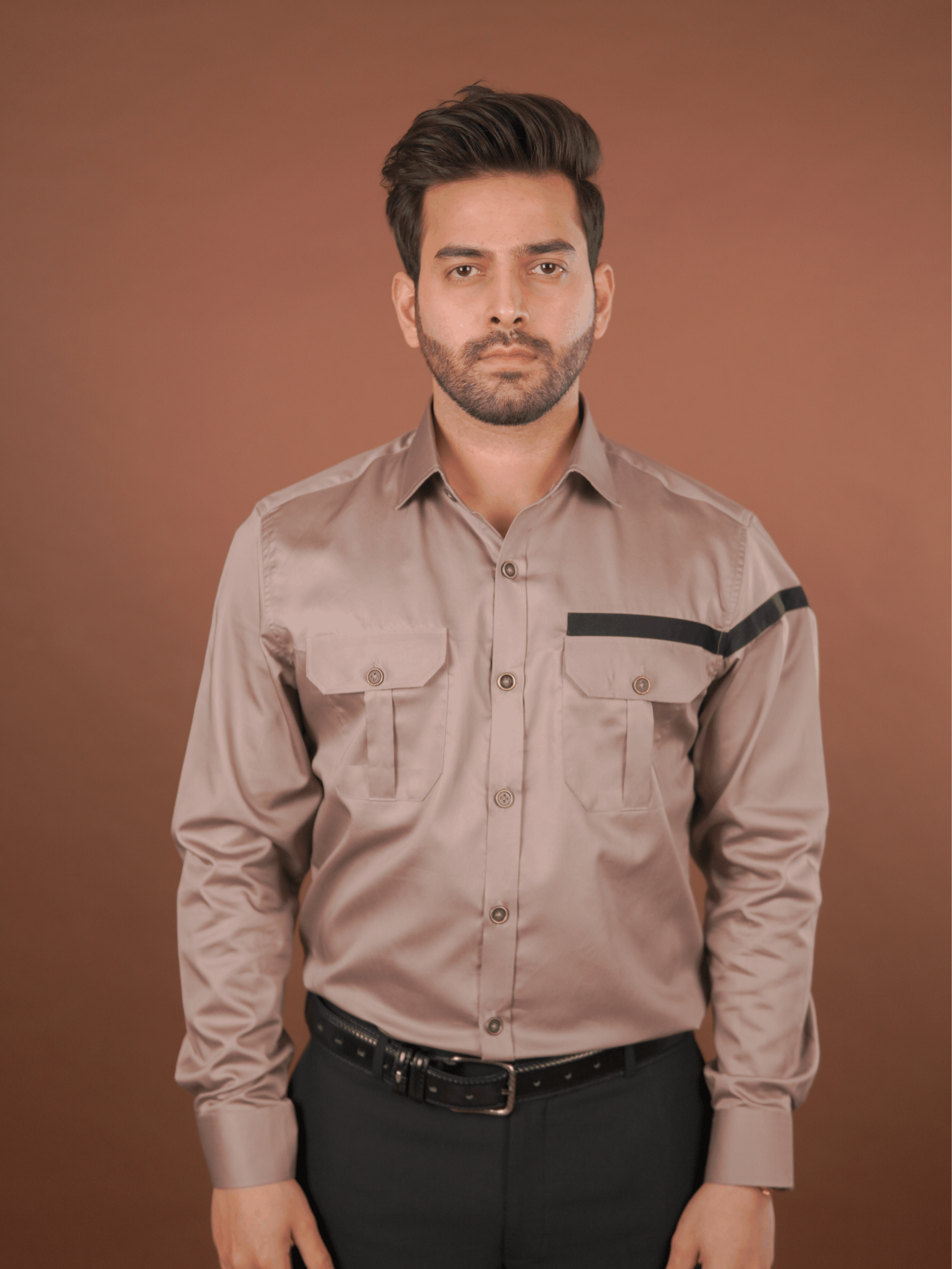 Evening Formal Shirt – Luthai Fabric Warm Taupe