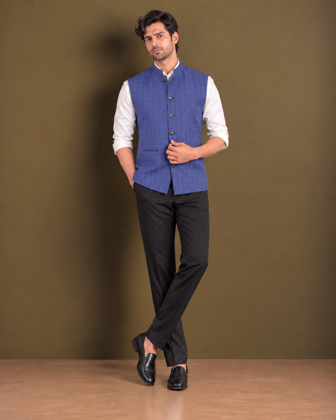 Classic Blue Merino Wool Modi Jacket