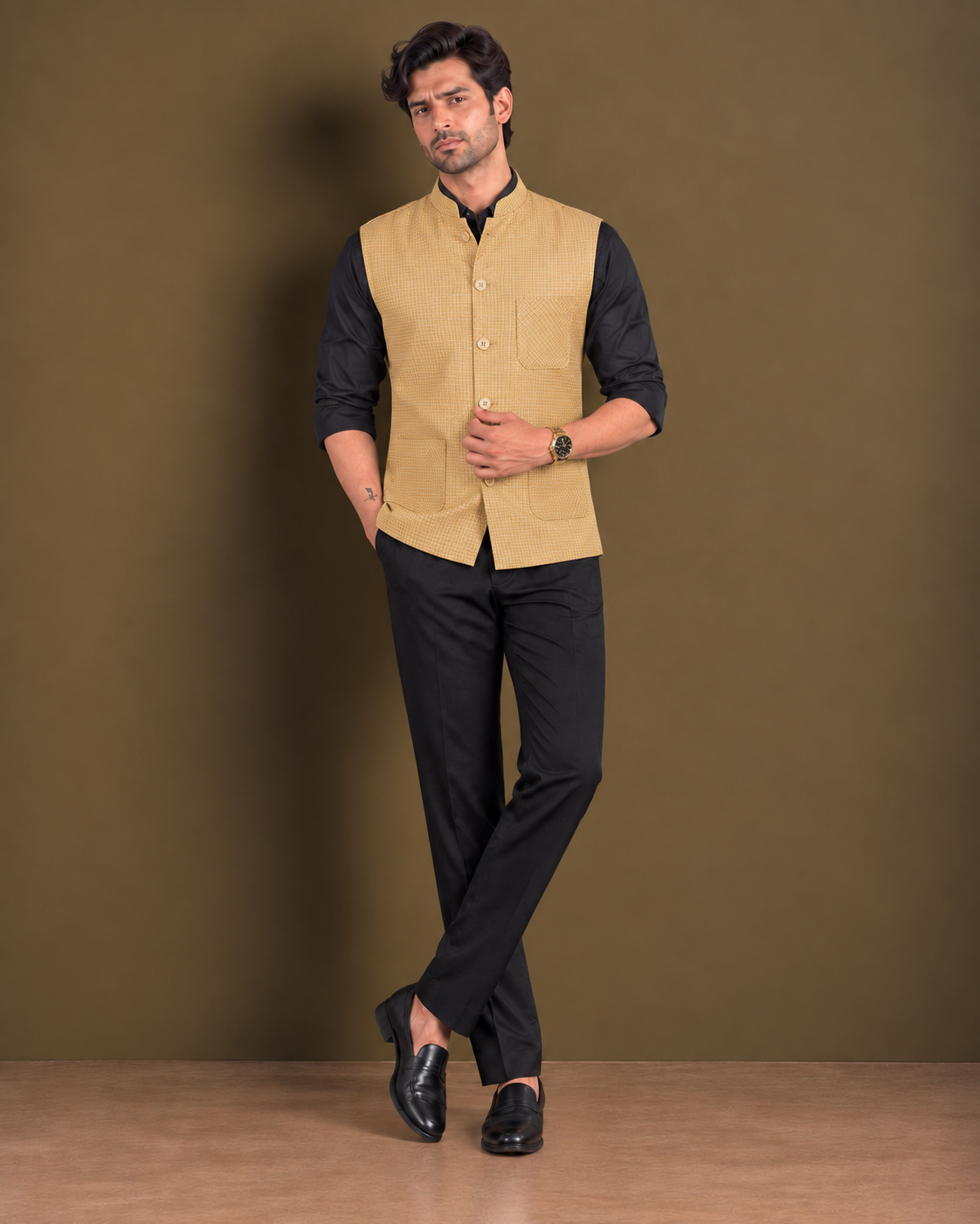 Classic Mustard Merino Wool Modi Jacket