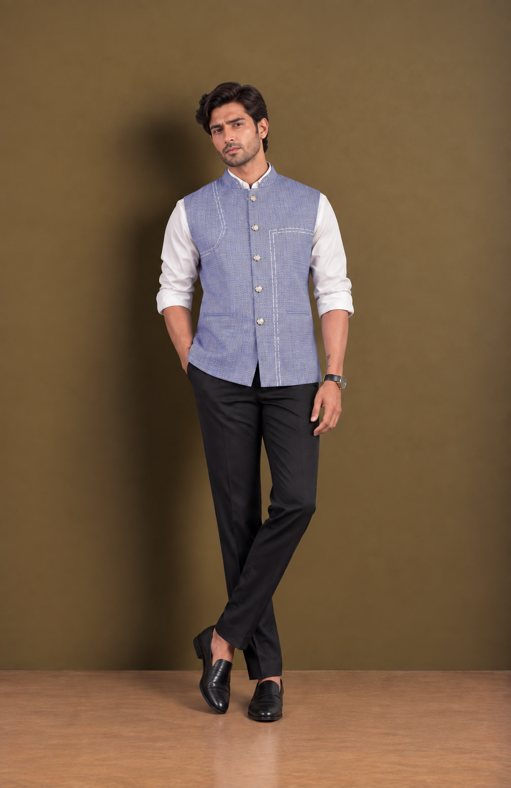 Light Blue Merino Wool Modi Jacket