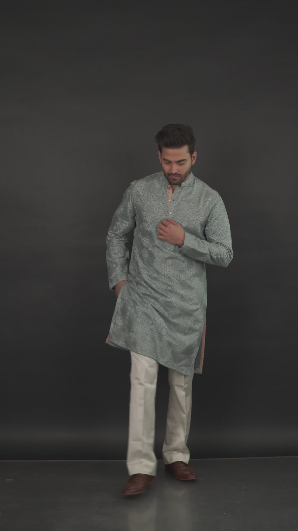 Classic Textured Kurta Teal