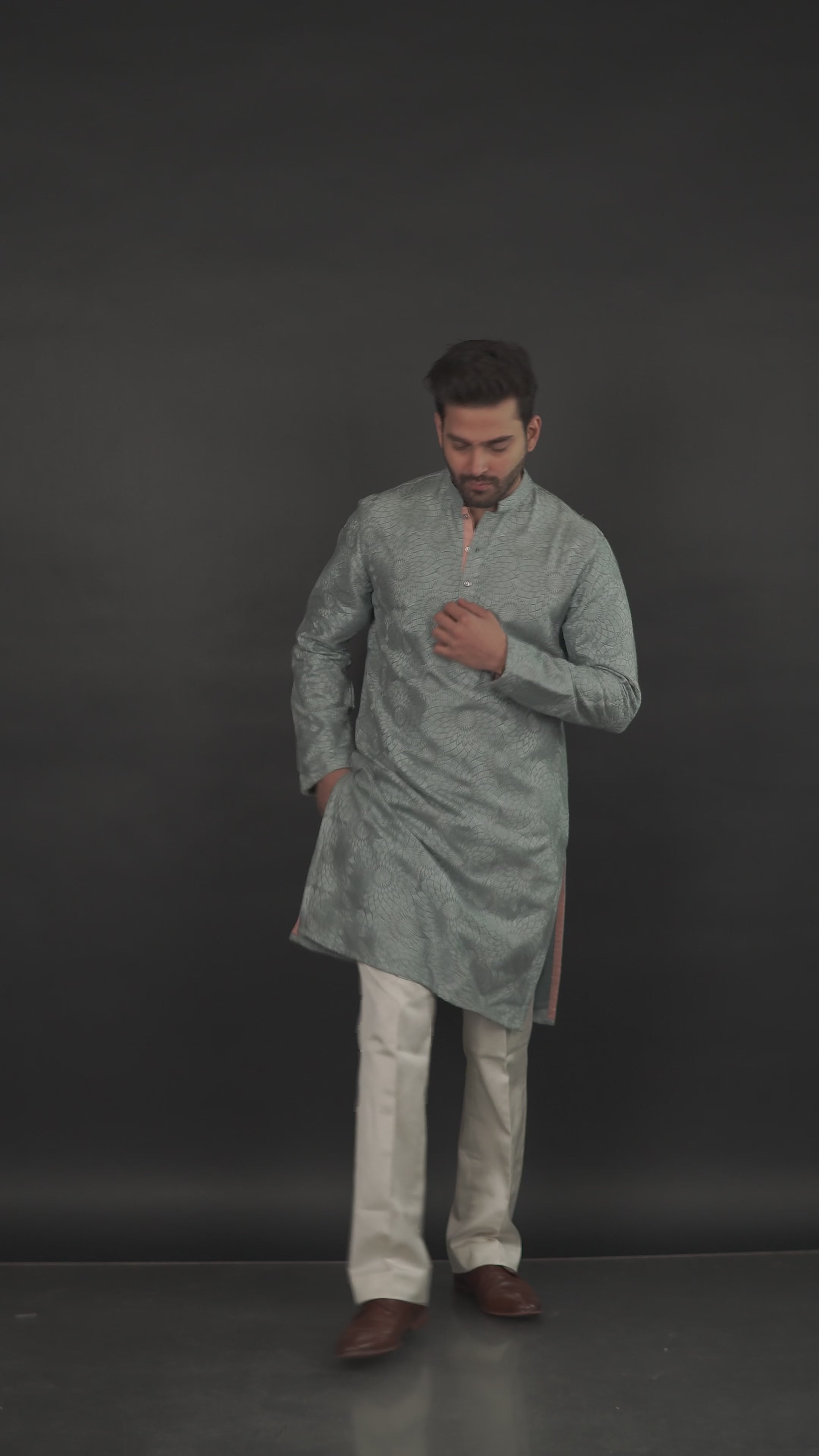 Classic Textured Kurta Teal